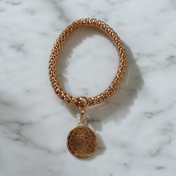 Tree of Life Crystal Charm Stretch Bracelet Set Rose Gold Silver Gold Tri-Color - Picture 7 of 8